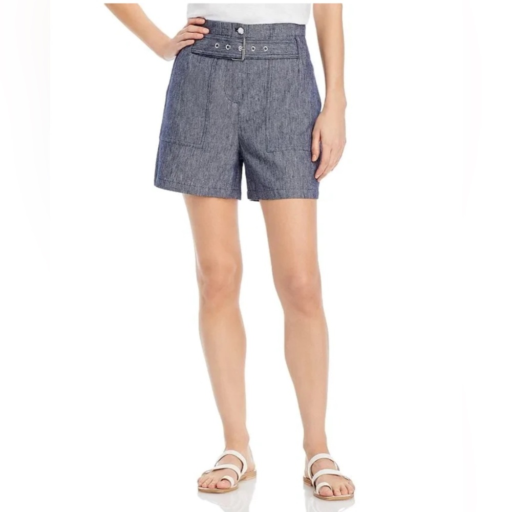 Karl Lagerfeld Women's Paris belted linen blend Shorts